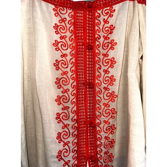 Bailey 44 100% Cotton Embroidered Cold Shoulder Boho Top | Size Medium - Picture 4 of 6